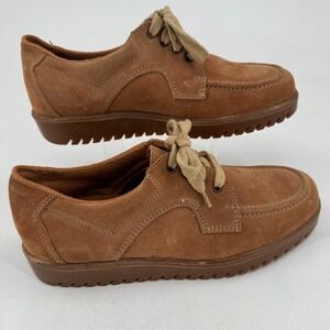 Trax Suede Leather Casual Shoes MENS Brown Tan Lace Up Sneakers SIZE‎ 7.5